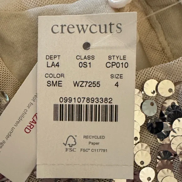 NWT J. Crew Kids Sequin Dresa - Picture 9 of 9